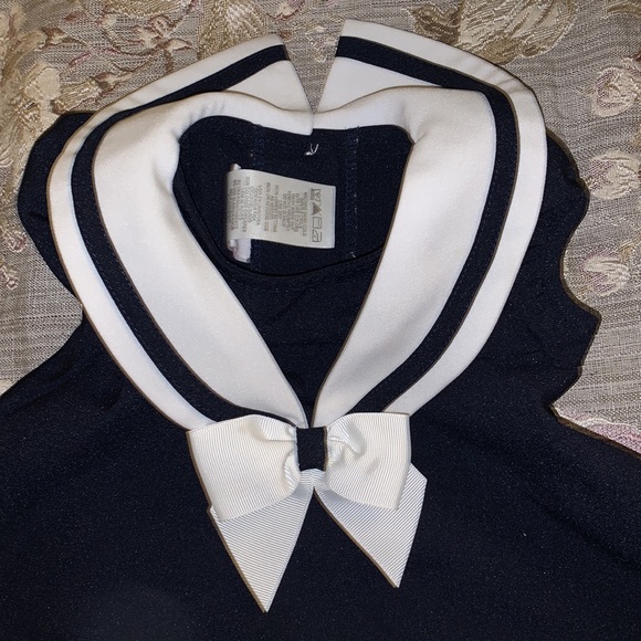 Baby girl sailor dress navy and white with bloomers - size 12 months - Picture 4 of 7